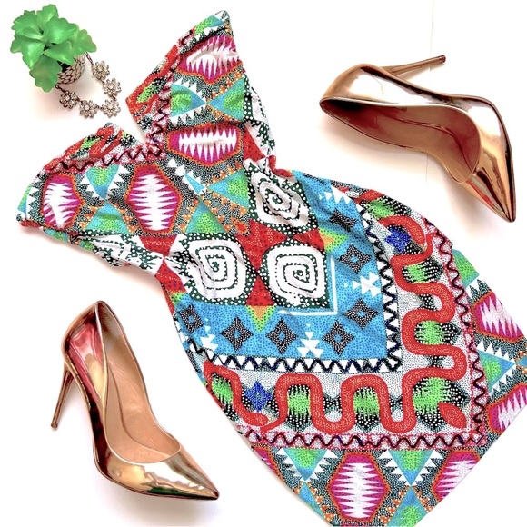 Mara Hoffman Swim V-Wire Mini Dress Strapless Tie Back Cover-Up Astrodreamer S - Picture 1 of 16